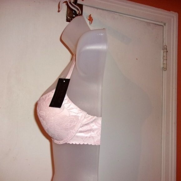 Youmita Peach Whip Lace Demi 36C Bra & Coordinating Medium Seamless Panty NWT - Picture 7 of 11